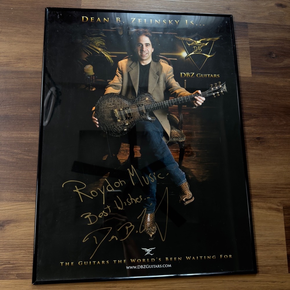Dean B. Zelinsky Signed Poster DBZ Guitars Autographed Promo Display RARE 18x24